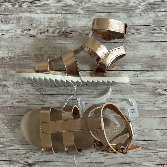 Cat & Jack Other - Cat and Jack Girls Rose Gold Faux Leather Gladiator Sandals